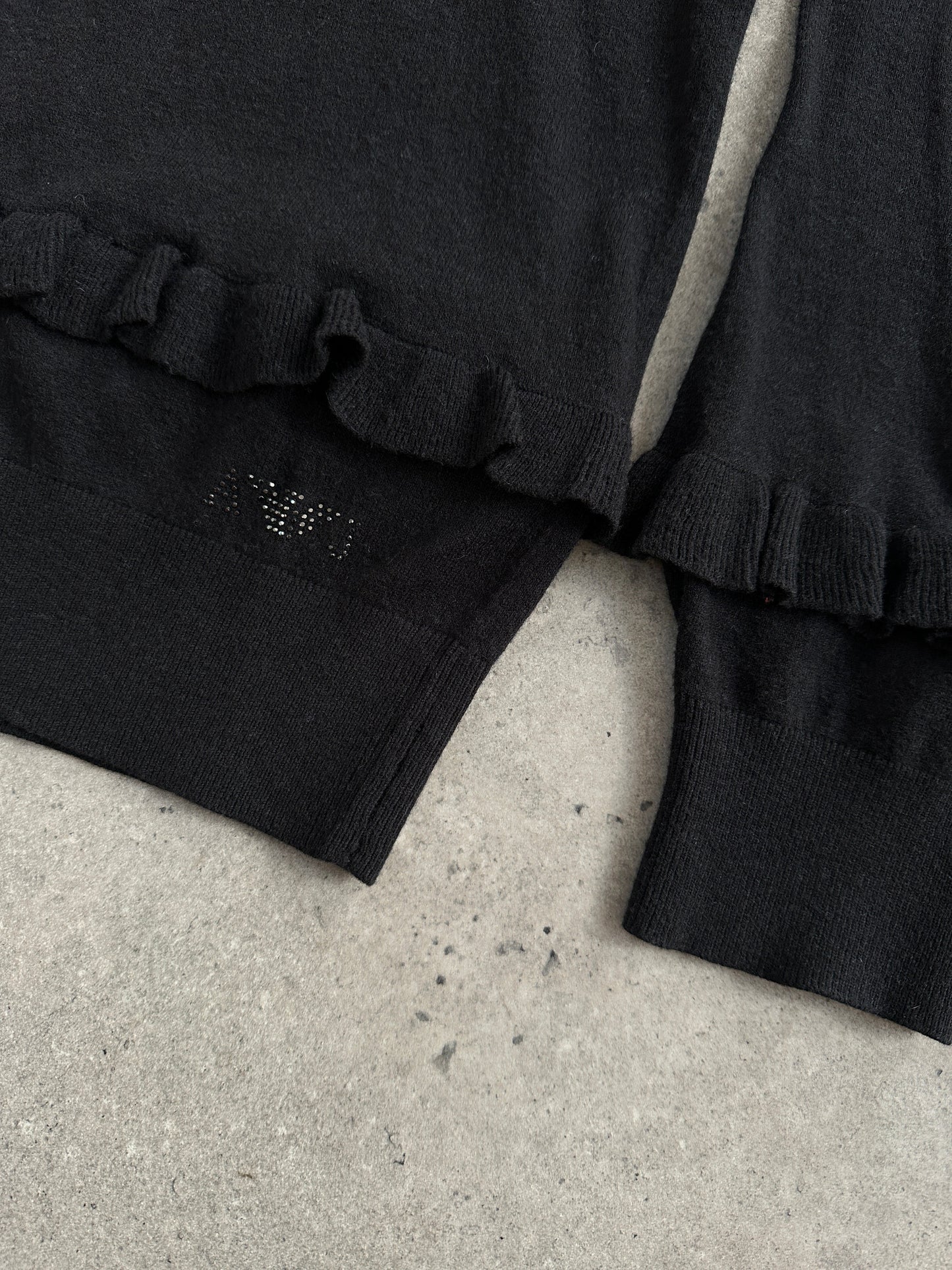 Armani Jeans Cotton Ruffle Cardigan - M