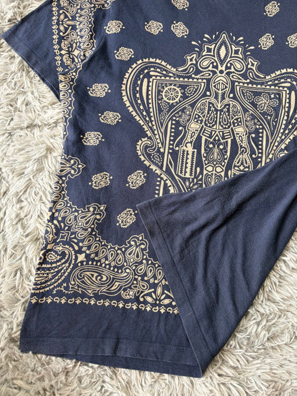 Gucci by Tom Ford 00’s Bandana Crest Logo Blue T-shirt - S/M | O/S, Blue