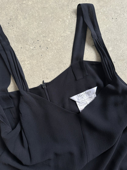 Max Mara Pure Silk V Neck Maxi Dress - M