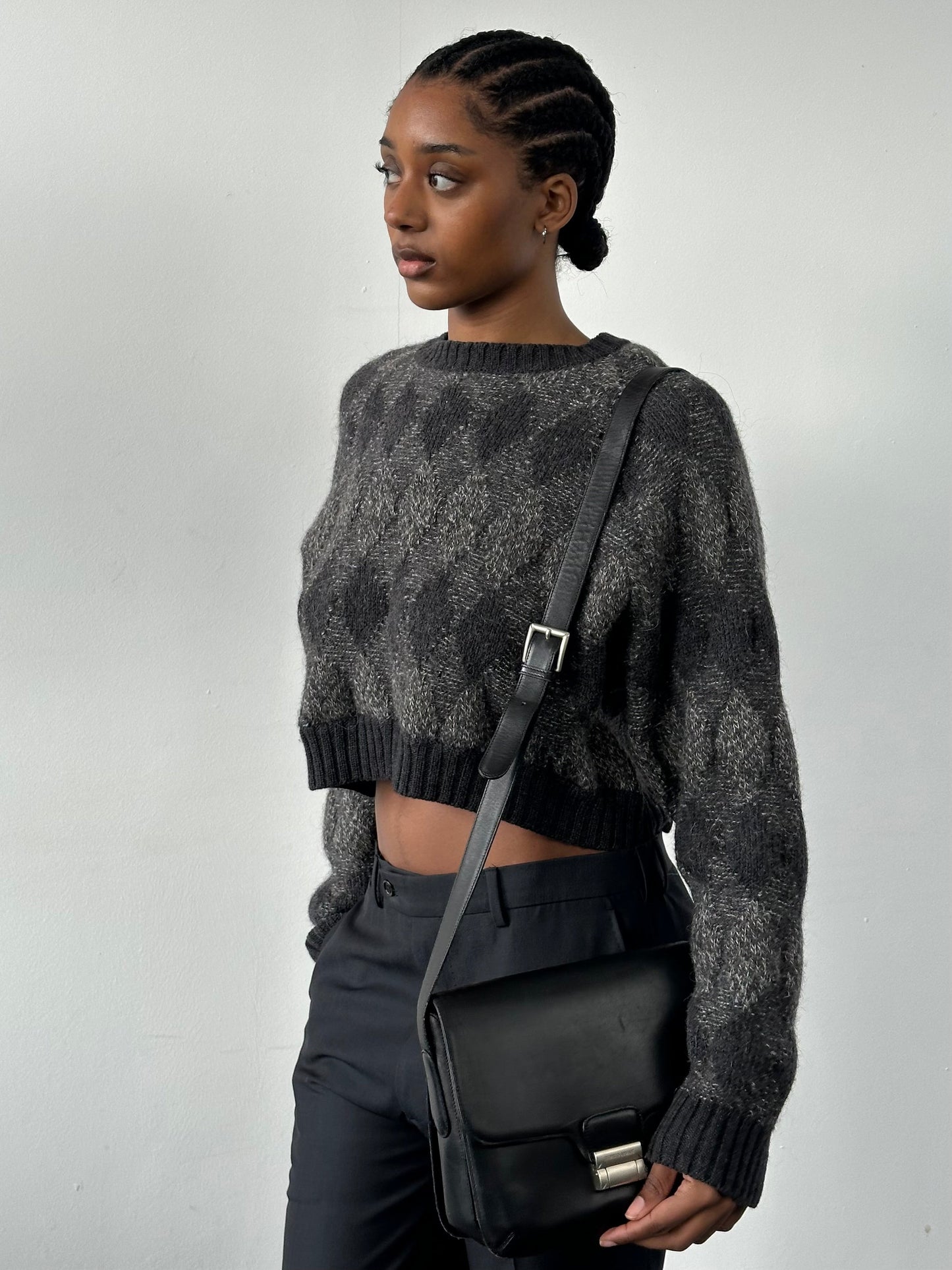 Vintage 1990s Wool Mohair Cropped Jumper - M