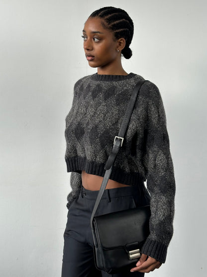 Vintage 1990s Wool Mohair Cropped Jumper - M