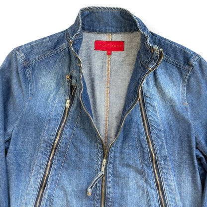 2000's FCUK Jeans Denim Moto Jacket (S) | Default Title, Blue