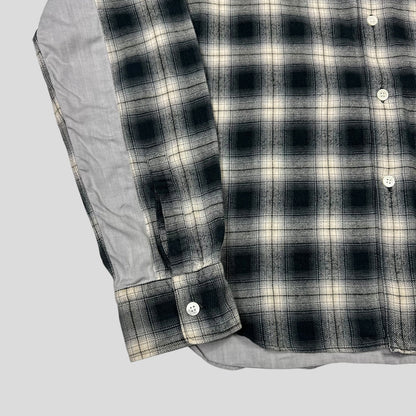 Comme Des Garçons Homme 2009 Shadow Plaid Panelled Flannel Shirt - S/M | Default Title, Grey