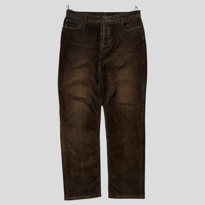 Prada Sport 2010 Black Logo Tab Brown Corduroy Trousers - IT48
