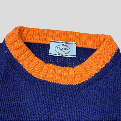 Prada Milano 2018 Intarsia Cashmere Chunky Race Logo Knit - IT46 (M)