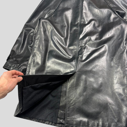 Prada Milano AW98 Wool Lined Gloss Leather Matrix Trench Coat - IT50 | Default Title, Black