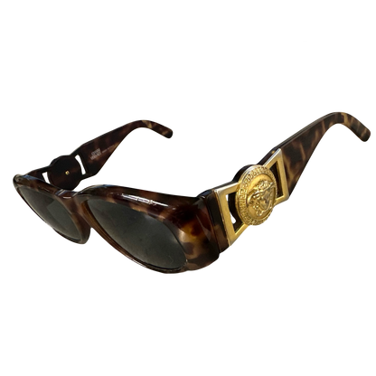 Versace 90s Medusa Head Sunglasses In Tortoise