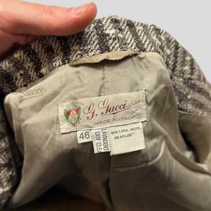 Gucci 1970’s Tweed Striped Wool Blazer Jacket - IT46 (S/M) | Default Title, Black and White
