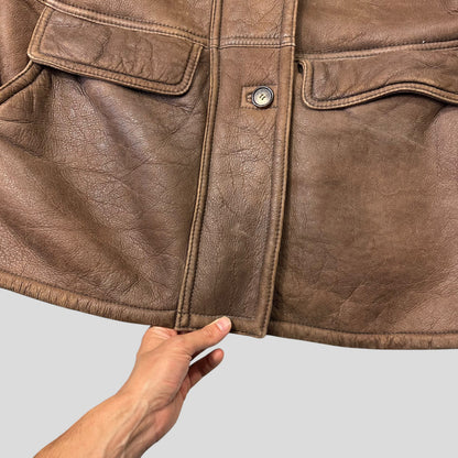 Gucci by Tom Ford 90’s Sheepskin Leather Heavy Shearling Coat - M | Default Title, Brown