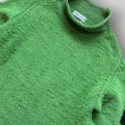 Stone Island Chenile AW/2000 Mock Neck Knit S/M | Default Title, Green