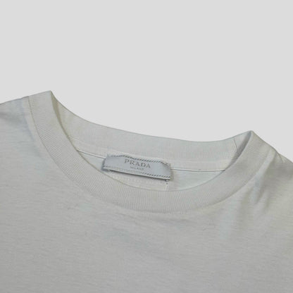 Prada 2019 Double Logo White Triangle T-shirt - M | Default Title, White