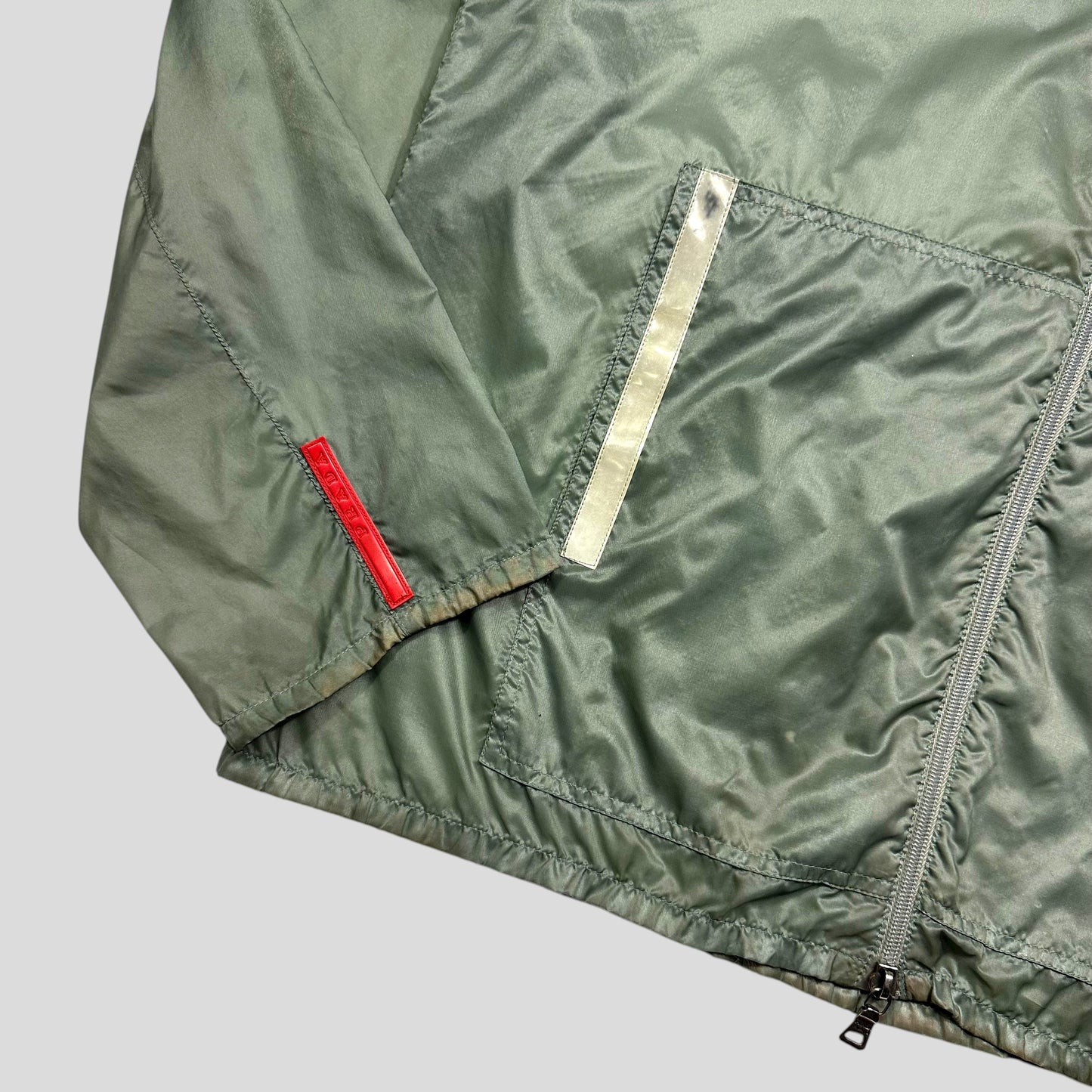 Prada Sport SS00 Transparent Jade Nylon Reflective Jacket - IT50