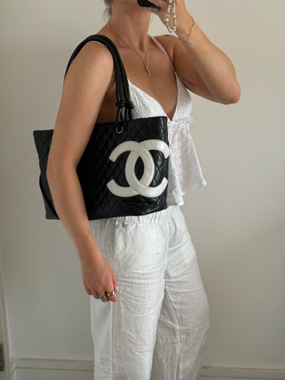 2000s Chanel Cambon B&W Tote Bag | O/S, Multicoloured