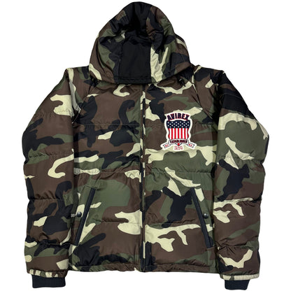 Avirex Spell Out Puffer Jacket In Camo ( M )