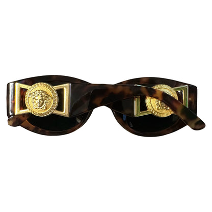 Versace 90s Medusa Head Sunglasses In Tortoise