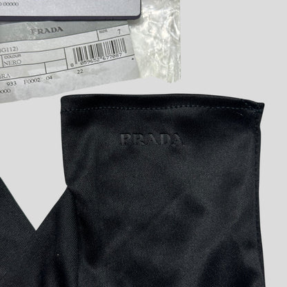 Prada Microfibre Black Embossed Logo Gloves - 6/7