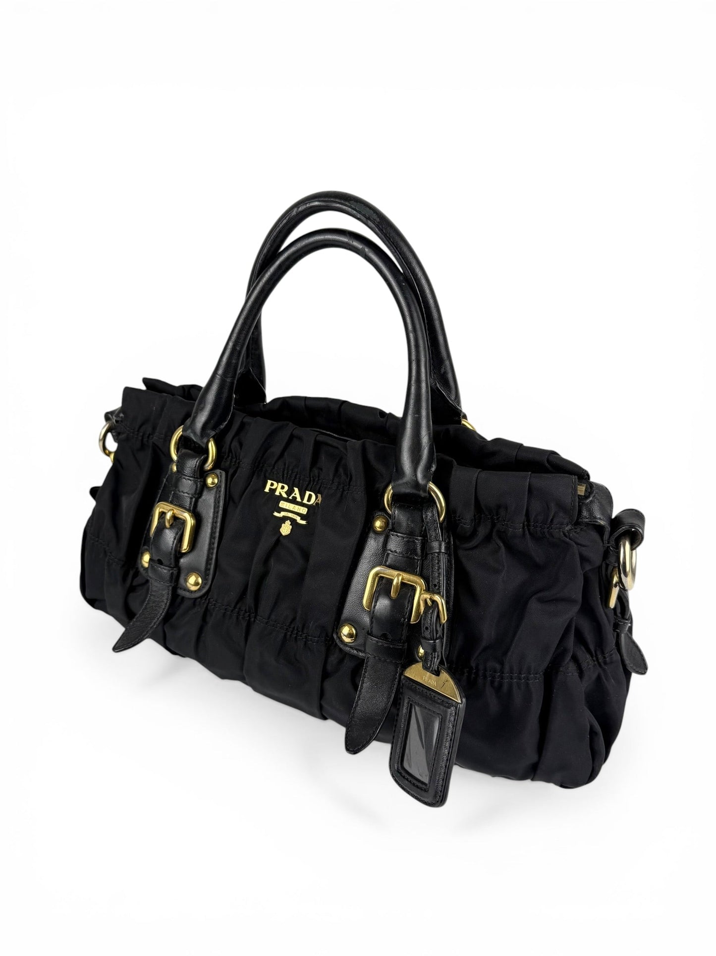 2010s Prada Nylon Tessuto Gaufre Black Handbag | O/S, Black