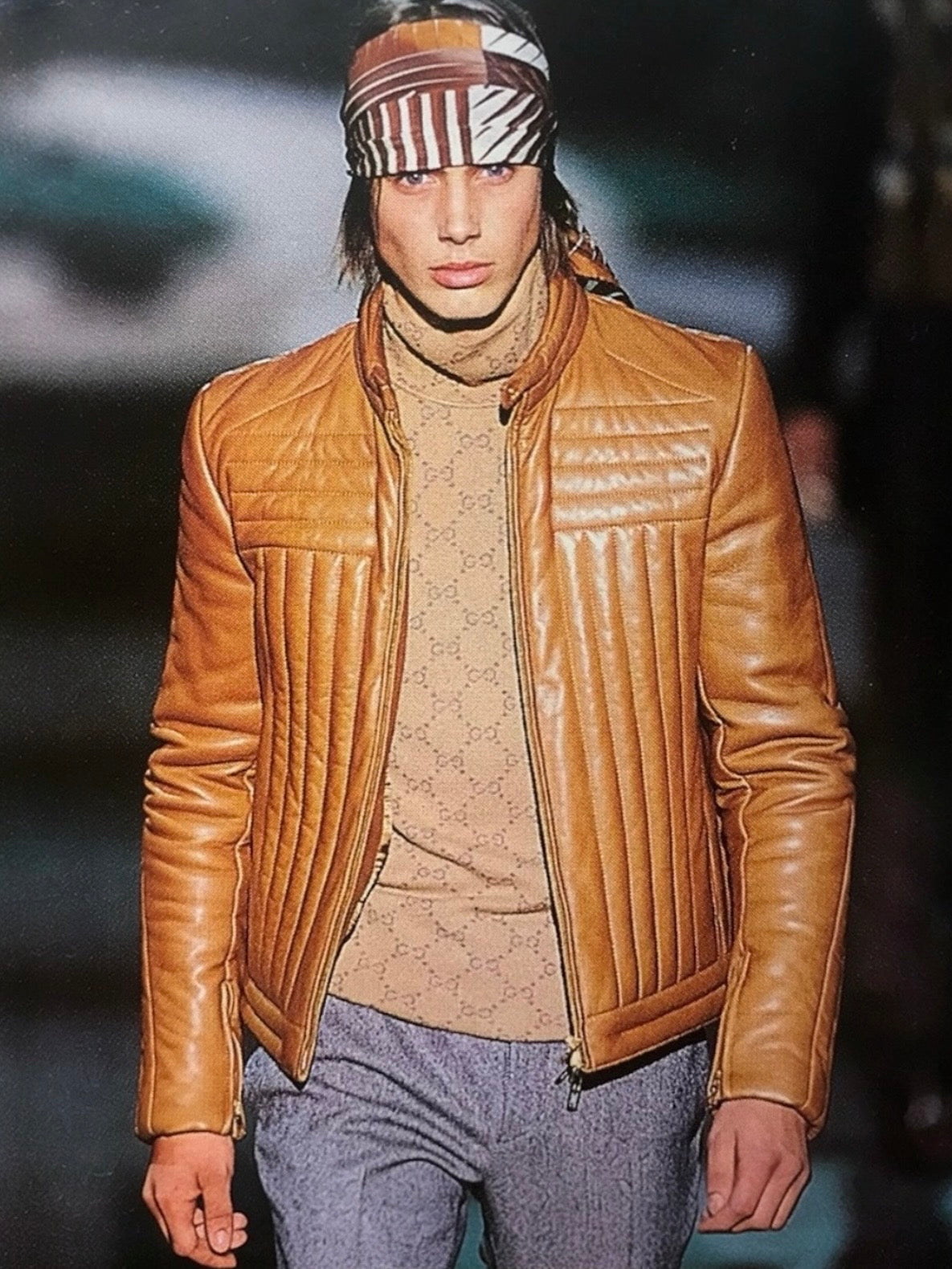 Gucci by Tom Ford AW00 Wool 3D Ribbed Runway Biker Jacket - IT50 | O/S, Multicoloured