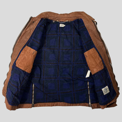 CP Company 1994 Waxed Heavy Cotton Flannel Lined Work Jacket - IT48 (L/XL) | Default Title, Blue