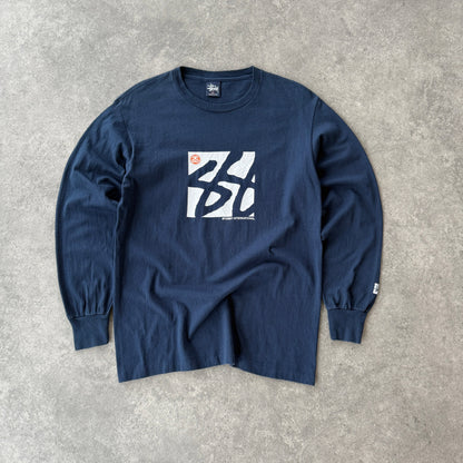 Stussy 1990s heavyweight long sleeve graphic t-shirt (M)