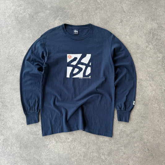 Stussy 1990s heavyweight long sleeve graphic t-shirt (M)
