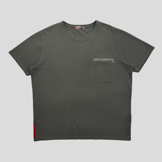 Prada Sport 00’s Heavyweight  Textured Cotton Stash T-shirt - L/XL