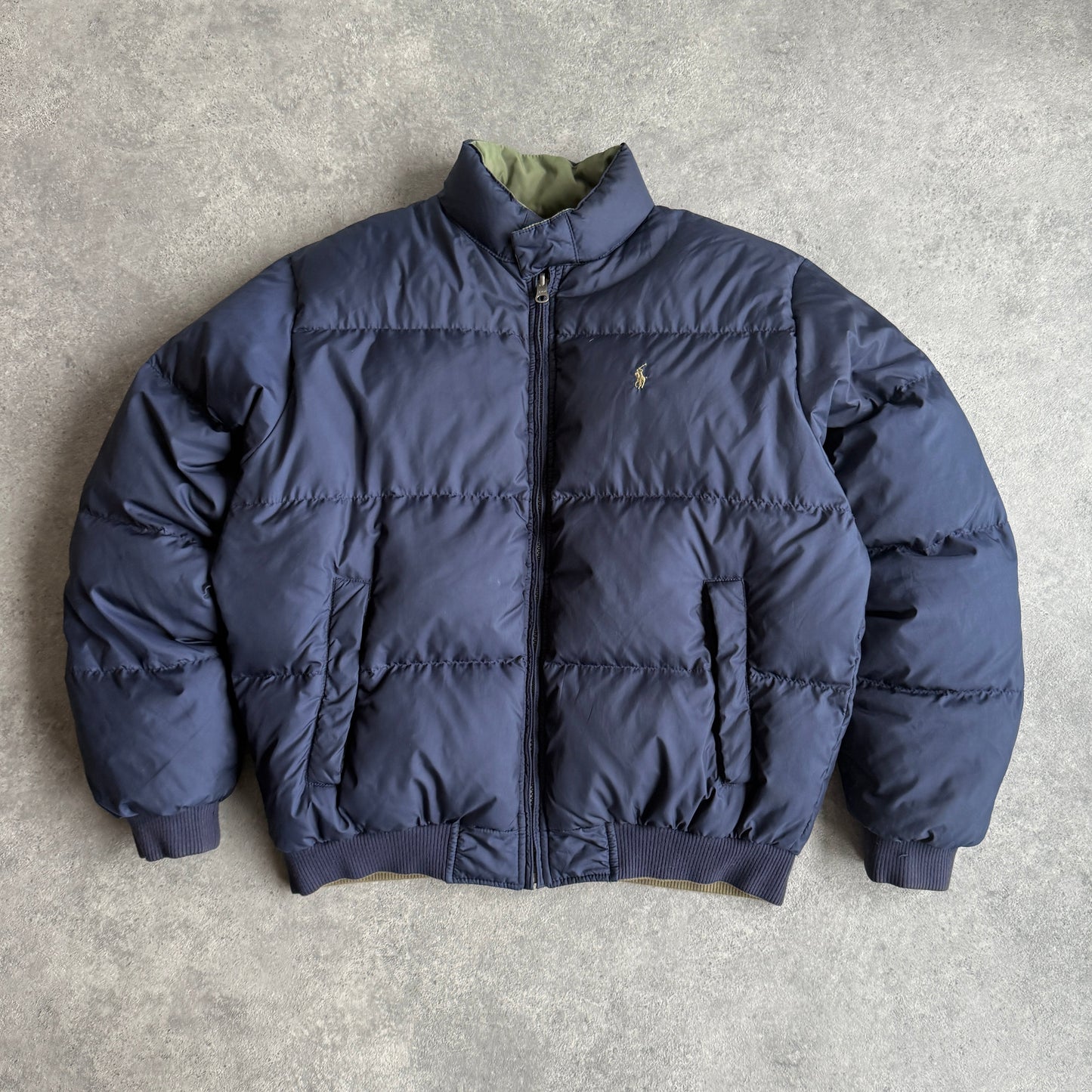 Ralph Lauren 1990s reversible down fill heavyweight puffer jacket (M)