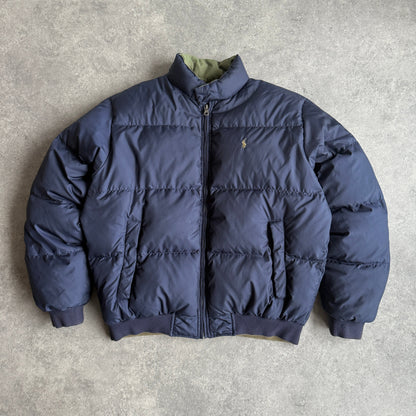 Ralph Lauren 1990s reversible down fill heavyweight puffer jacket (M)