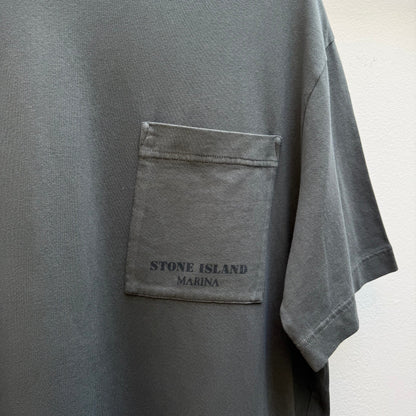 Stone Island Marina Oversized Pocket T-Shirt – Charcoal Grey (M) | Medium, Multicoloured
