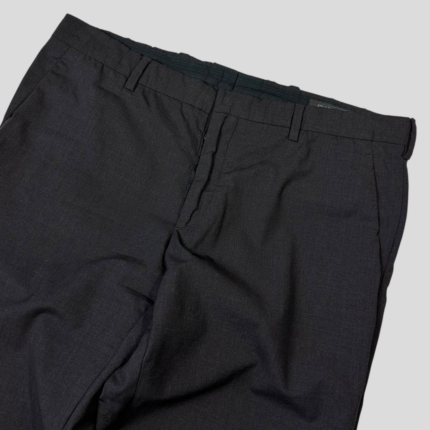 Prada 2016 Virgin Wool Grey Smart Trousers - IT50 (M/L) | Default Title, Grey