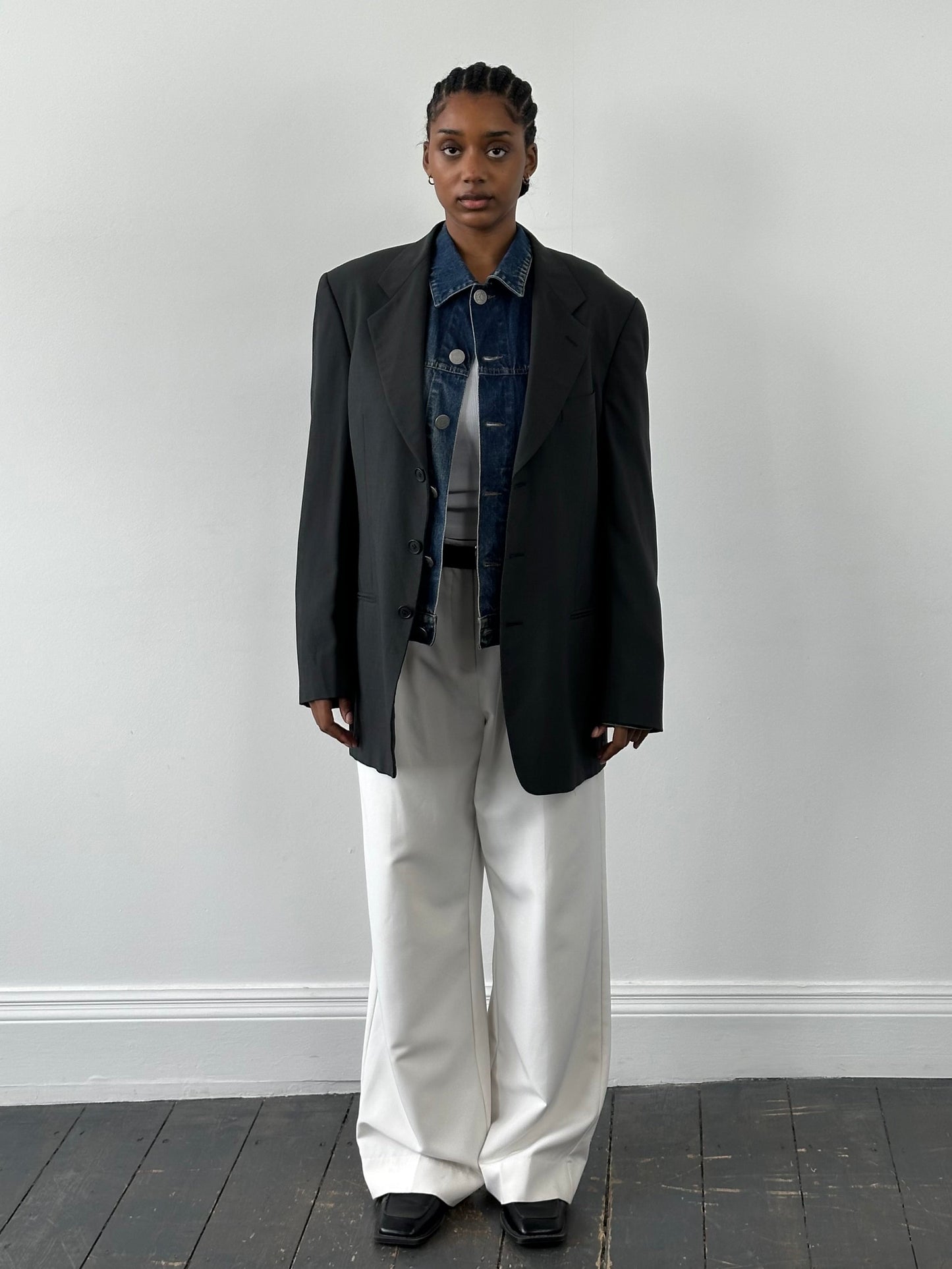 Giorgio Armani Le Collezioni 1990s Wool Single Breasted Blazer – XL