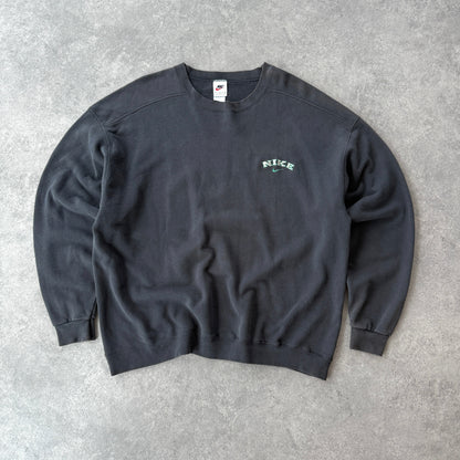 Nike 1990s heavyweight embroidered spellout sweatshirt (XL)