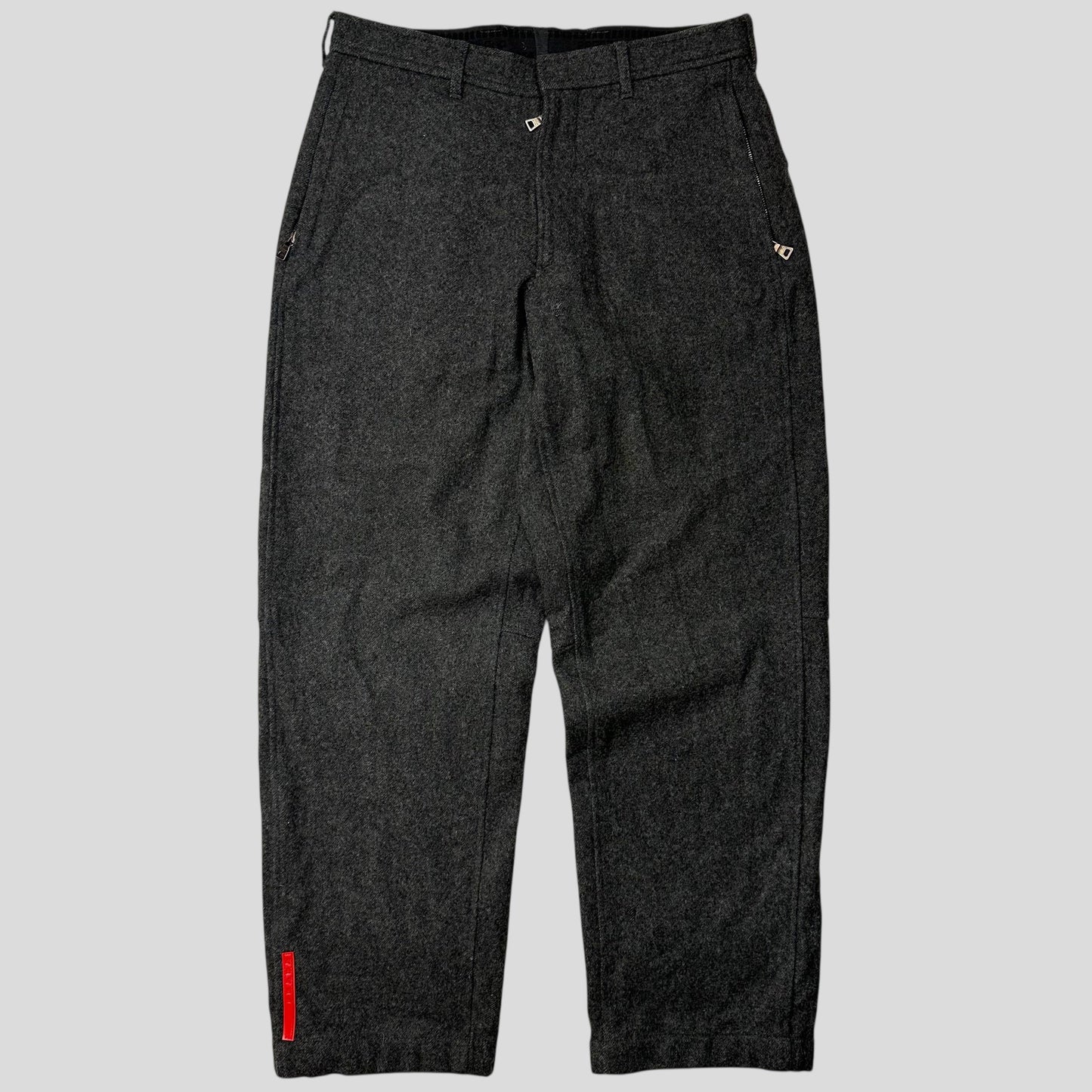 Prada Sport AW99 Heavy Wool Baggy Work Trousers - IT50 | Default Title, Grey