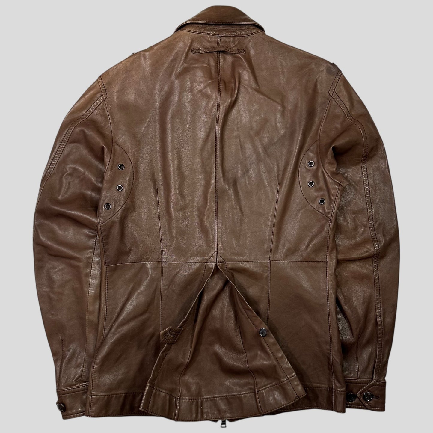 Prada Sport 00’s Brown Military Leather Modular Field Jacket - IT48 (S/M)