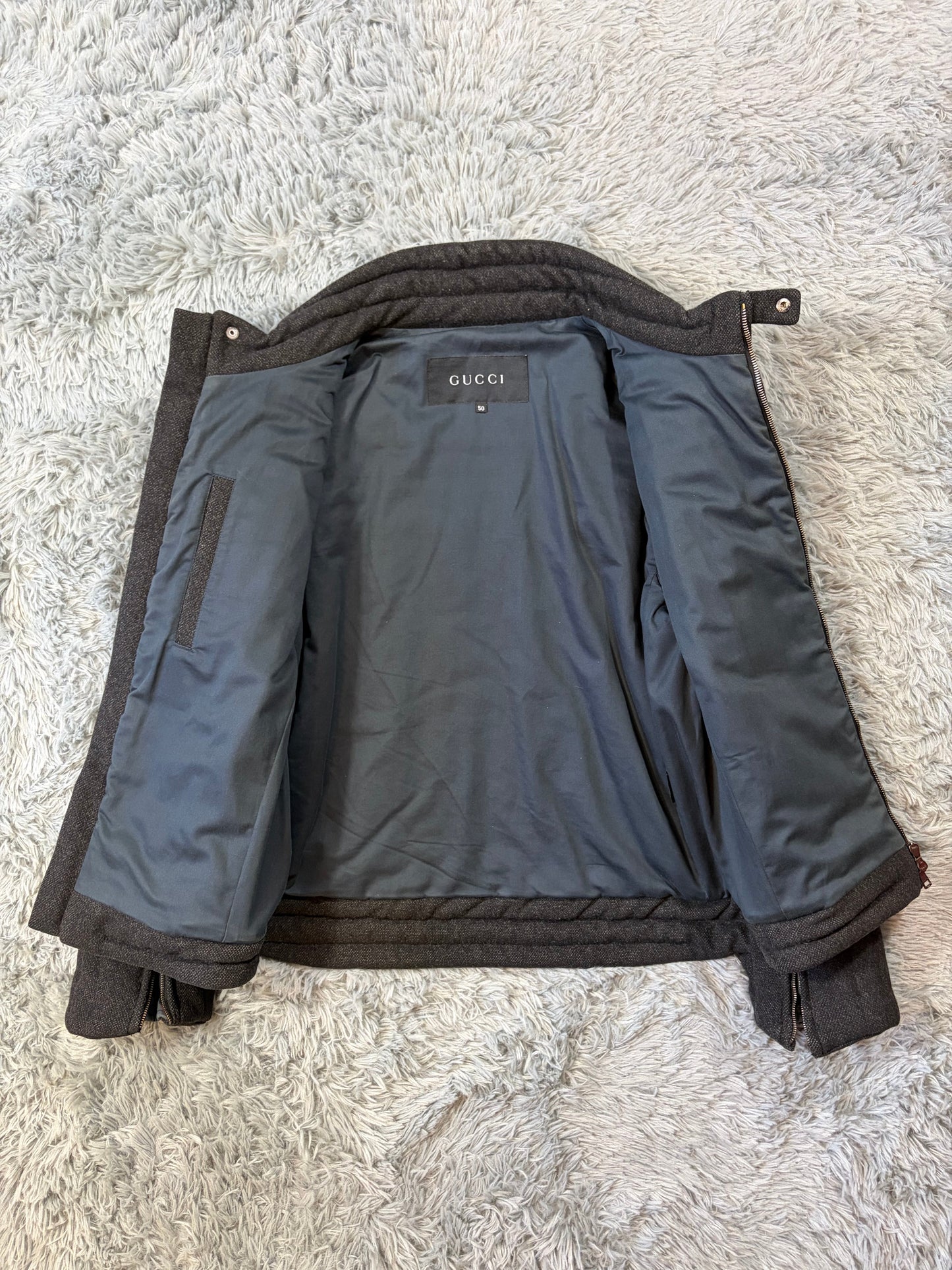 Gucci by Tom Ford AW00 Wool 3D Ribbed Runway Biker Jacket - IT50 | O/S, Multicoloured