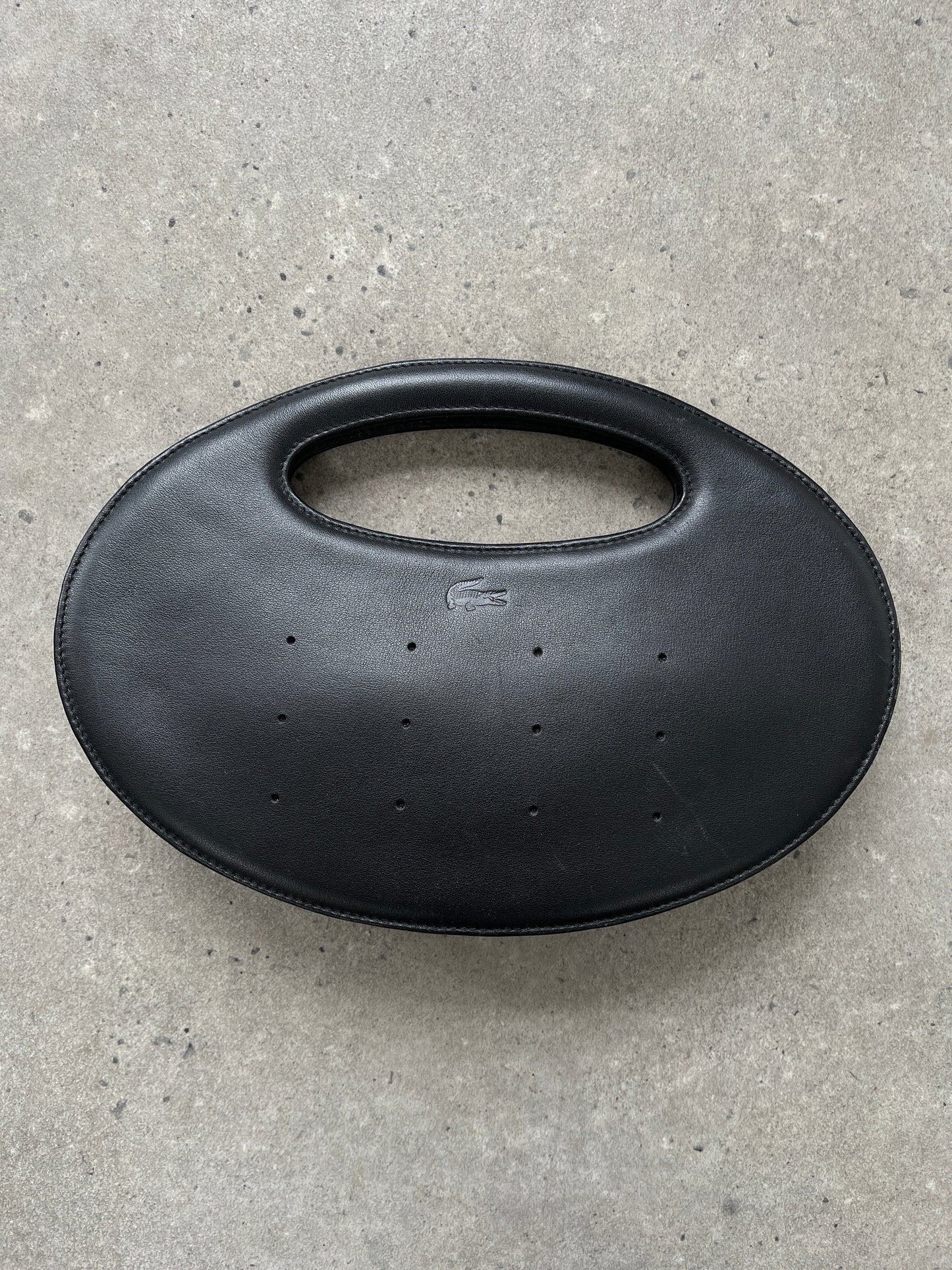 Lacoste 2000s Faux Leather Oval Handle Bag