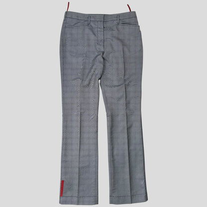 Prada Sport AW00 Textured Two-Tone Pleated Trousers - IT42