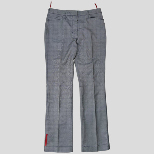 Prada Sport AW00 Textured Two-Tone Pleated Trousers - IT42