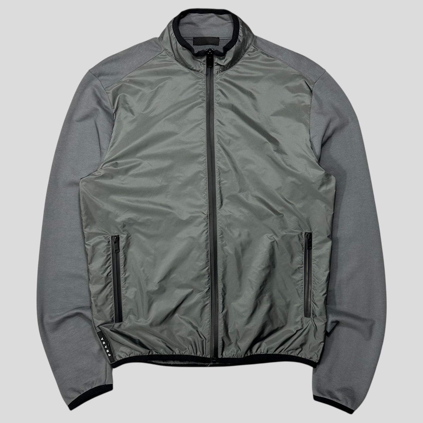 Prada 2019 Black Tab Nylon Panelled Track Jacket - M/L