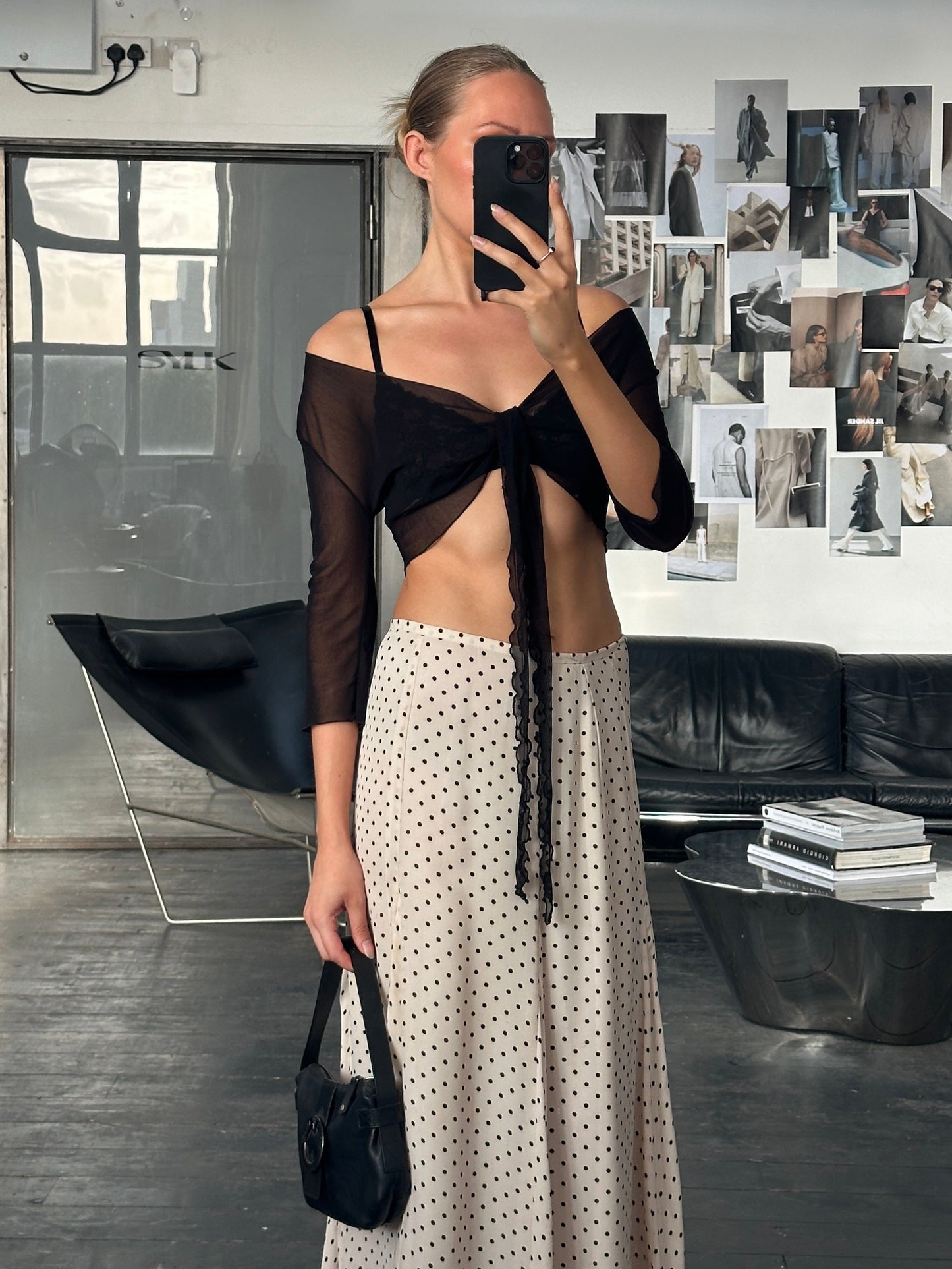 Italian Vintage 2000s Sheer Tie Cardigan - S