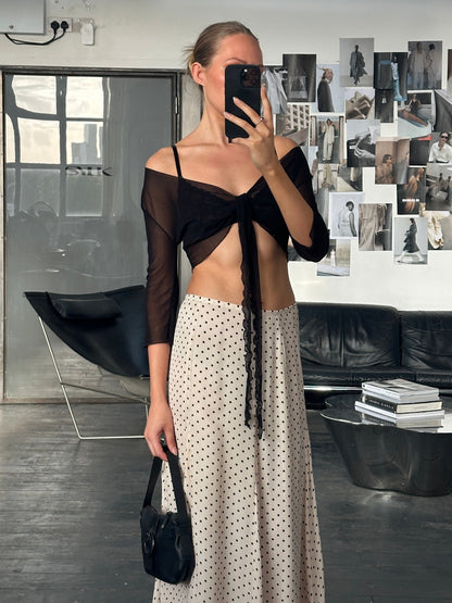 Italian Vintage 2000s Sheer Tie Cardigan - S