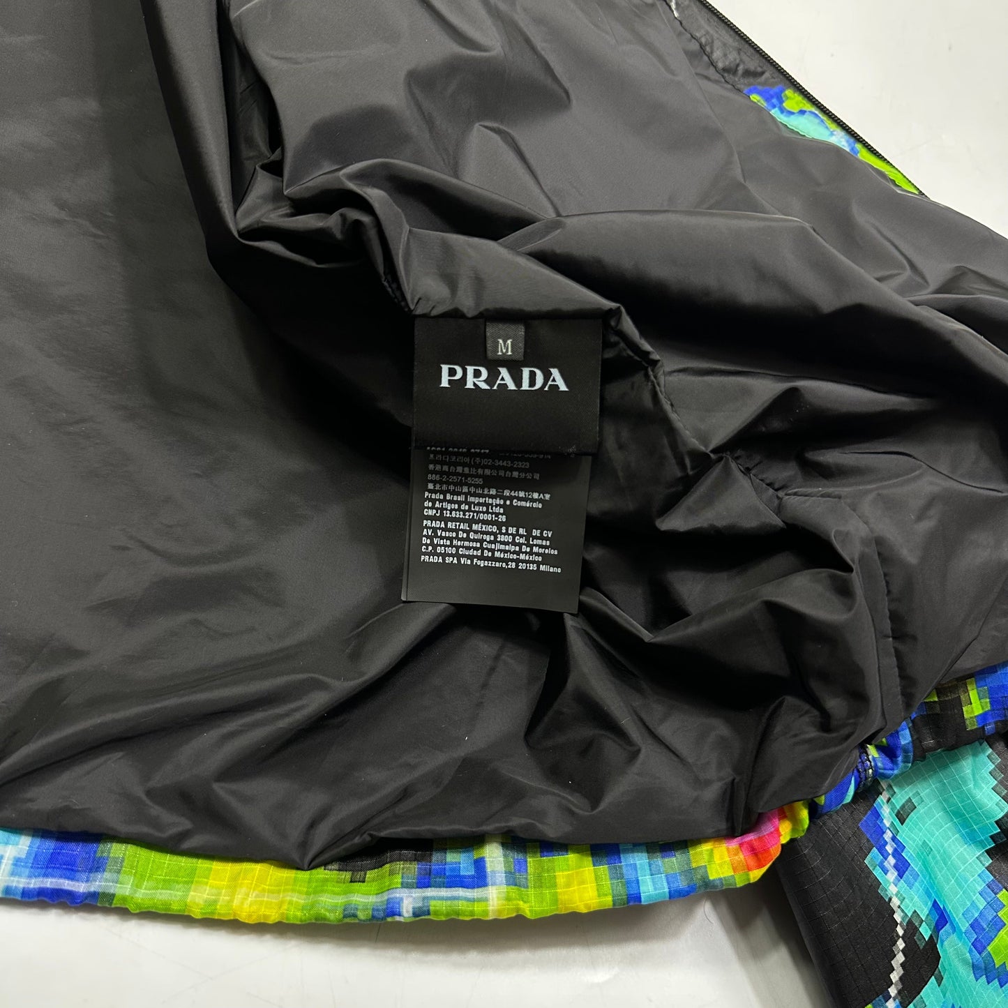 Prada Milano SS17 Radar Nylon Ripstop Jacket - M (L) | Medium, Black with Multicolor Heatmap Print
