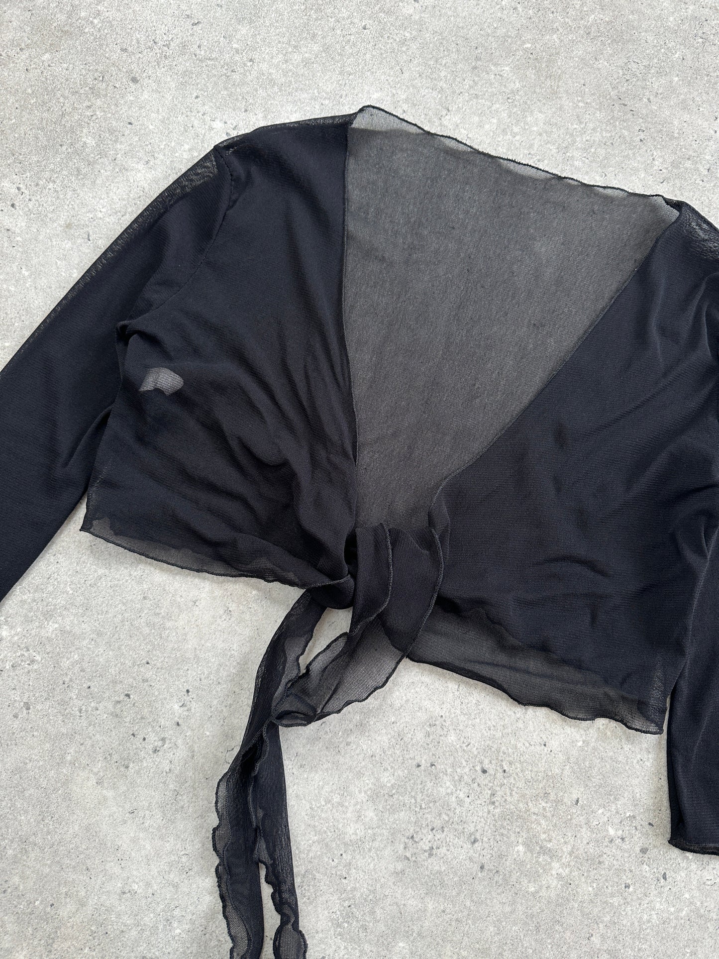 Italian Vintage 2000s Sheer Tie Cardigan - S