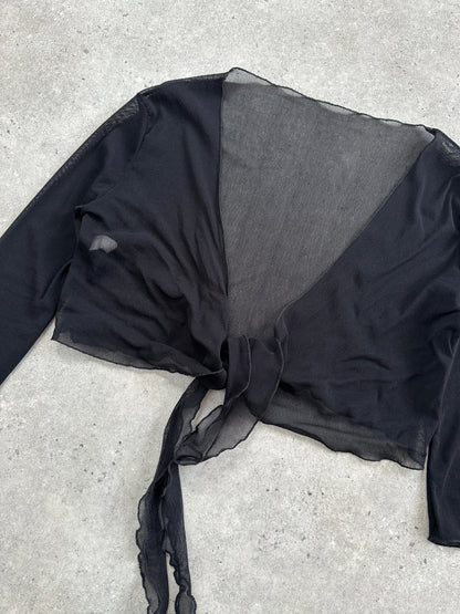 Italian Vintage 2000s Sheer Tie Cardigan - S