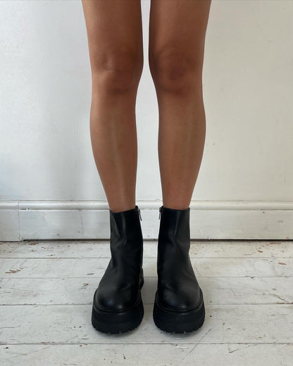 ANN DEMEULEMEESTER COMBAT BOOTS (EU 38, FITS 39) | DEFAULT TITLE, Black