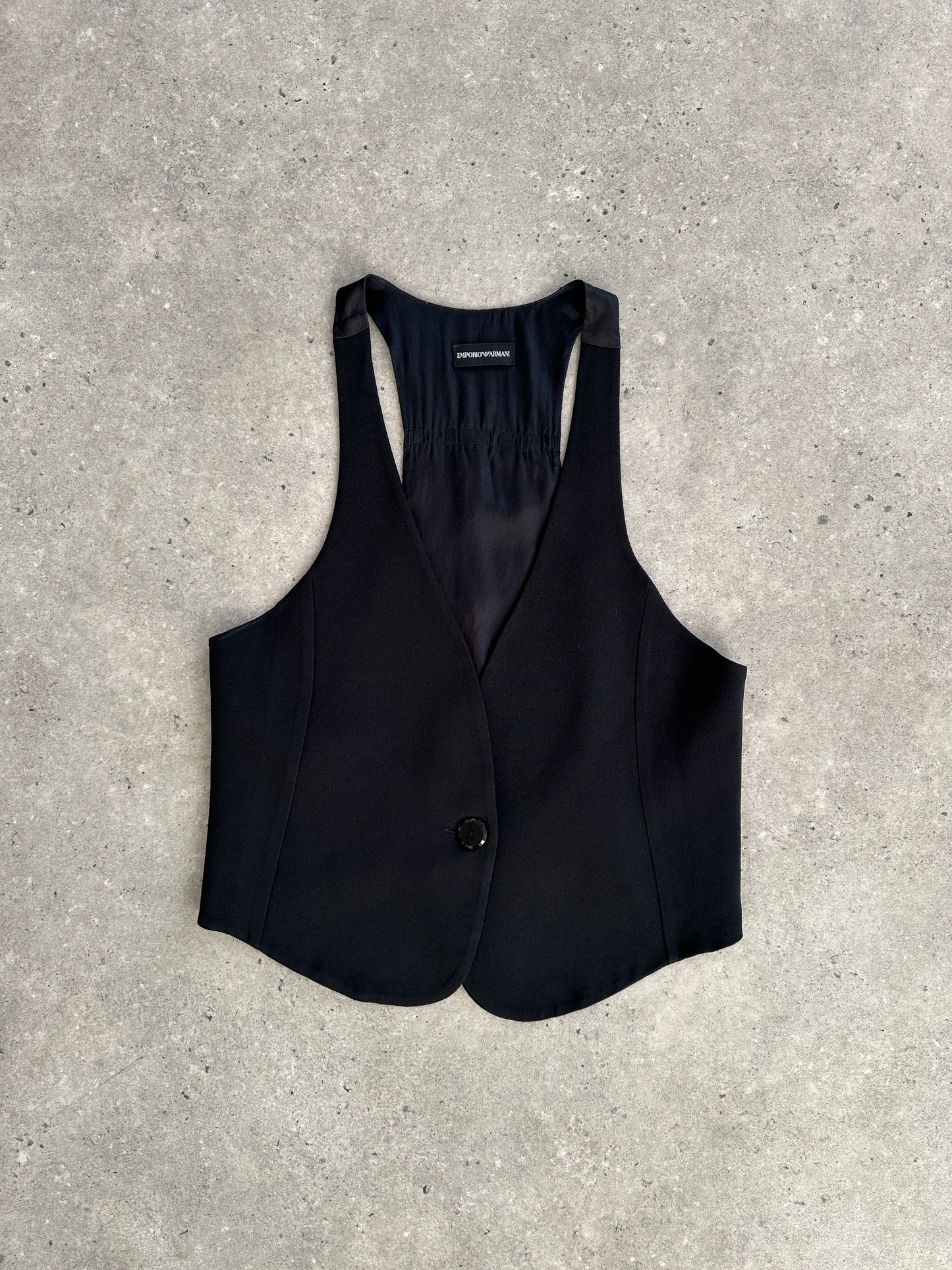 Emporio Armani Single Button Curved Tailored Waistcoat - M/L
