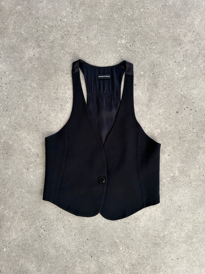 Emporio Armani Single Button Curved Tailored Waistcoat - M/L