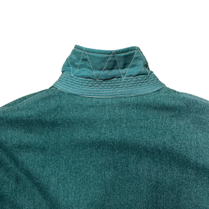 A/W 1985 Jade Green Waterproof Wool Double Breasted Pea Coat