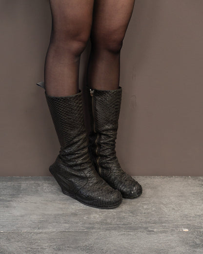 RICK OWENS A/W10 GLEAM PYTHON TURBO WEDGE HEELS (EU 41)