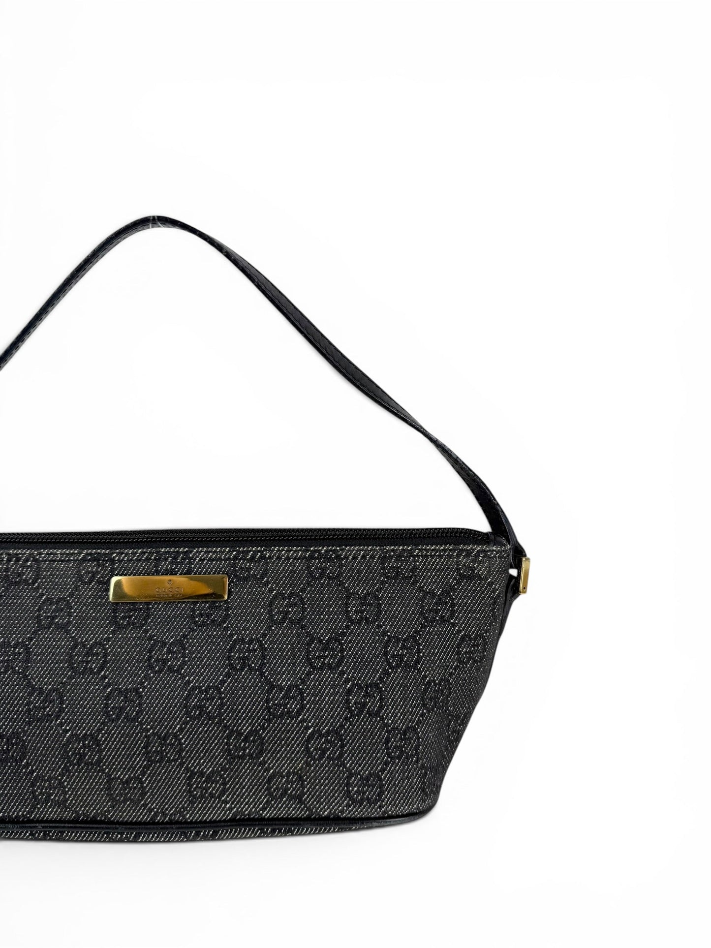 2000s Gucci Monogram Black/Grey Pochette Boat Bag | O/S, Multicoloured